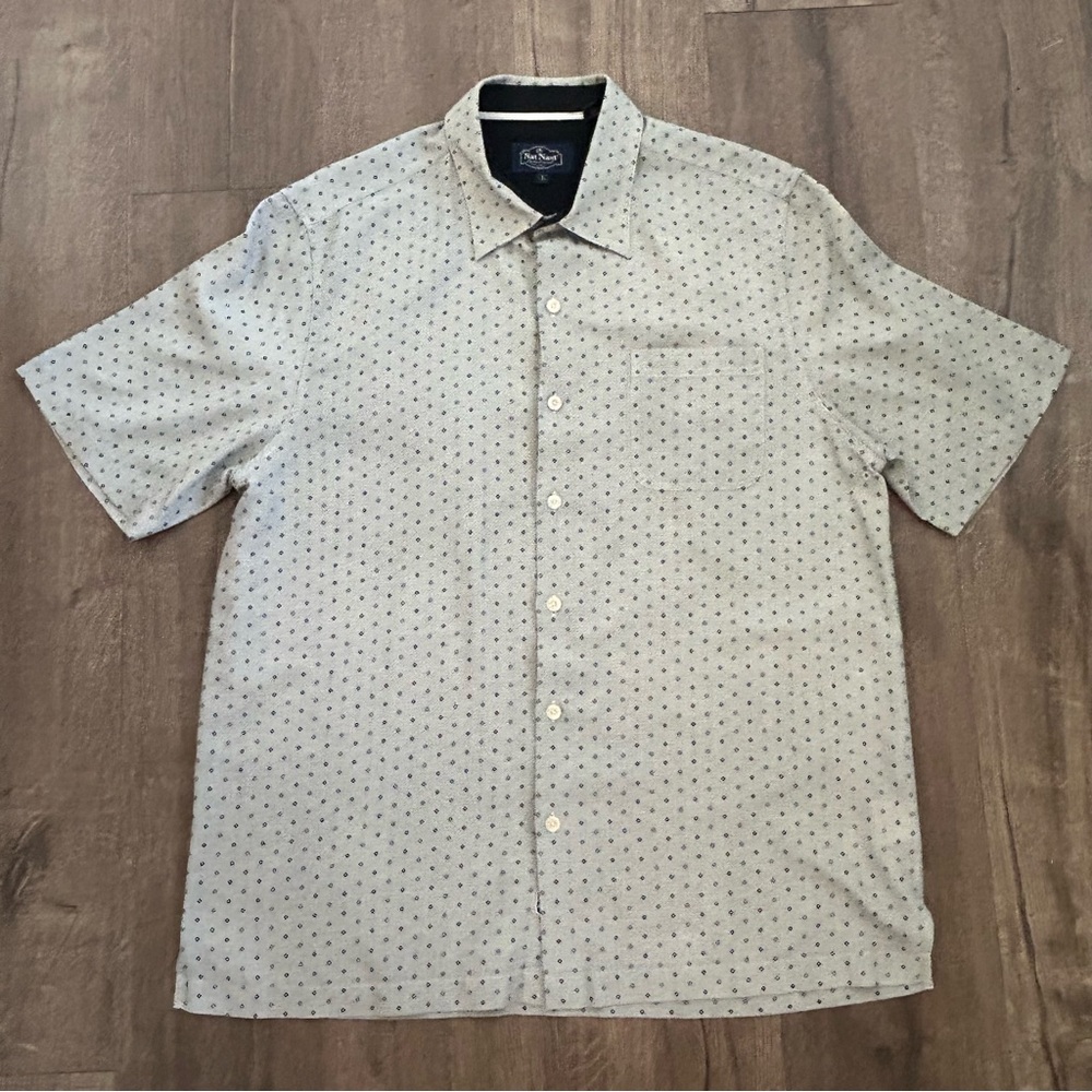 Nat Nast Luxery originals button down short sleeve shirt sz Large